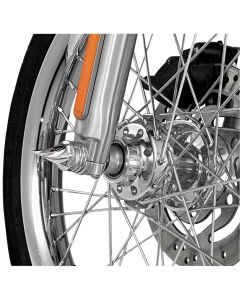 Harley FXDWG Dyna Wide Glide 1993-2005Twisted Axle Caps Front Chrome by Kuryakyn