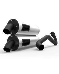 HMF Muffler Polaris RZR S 1000/General 15-24 Stainless Titan-XL Dual Full System Exhaust Blackout End Cap
