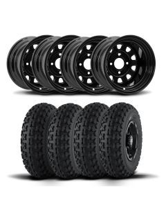 ITP Delta Steel 12" Wheels And Holeshot ATR Tires [25x10-12]