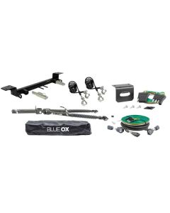 Blue Ox Alpha (8,500 lb) Tow Bar, Custom Towed Vehicle Light Harness & Baseplate Combo fits Select Jeep Gladiator (Includes Mojave)