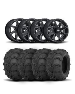 ITP Twister 14" Black Wheels And Mud Lite Tires [27x12-14]