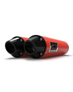 HMF Muffler Can-Am Renegade 1000 12-25 Can-Am Red Performance Dual Slip On Exhaust Black Euro End Cap