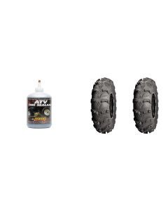 Set of 2 ITP Mud Lite XL Front/Rear Tires 25x10-12 6-ply with QUADBOSS Sealant