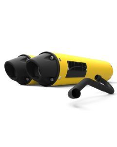 HMF Muffler Can-Am Renegade 500/850 12-22 Can-Am Yellow Performance Dual Full System Exhaust Blackout Euro End Cap