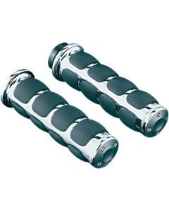 New Honda VTX1300R 2005-2009ISO Grips With Accent Rings Chrome by Kuryakyn