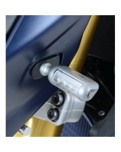 R&G Racing Black Front Indicator Adapter Kit For 2015-2020 Aprilia Tuono V4 1100 Factory ABS