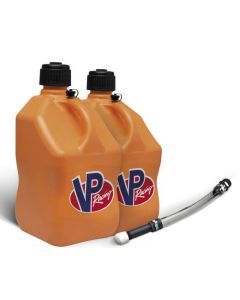 VP Racing 2 Pack Orange 5.5 Gallon Square Utility Jugs + Deluxe Fill Hose