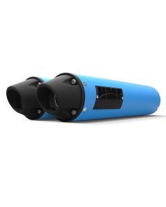 HMF Muffler Can-Am Maverick/MAX 13-18 Octane Blue Performance Dual Slip On Exhaust Blackout Euro End Cap