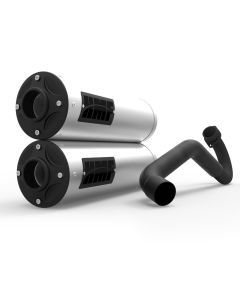 HMF Muffler Can-Am Maverick X3 17-25 Stainless Titan-XL Dual Full System Exhaust Blackout End Cap