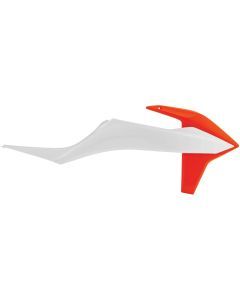Acerbis White/16 Orange Radiator Shrouds for KTM - 2726515412