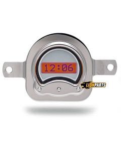 1951 Ford Car Digital Clock, Silver Alloy Style Face, Red Display