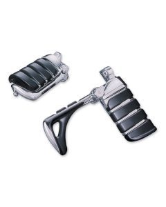 Kuryakyn Chrome Rubber Switchblade Hidden Heel Rest Footpeg Pegs Set Pair Harley