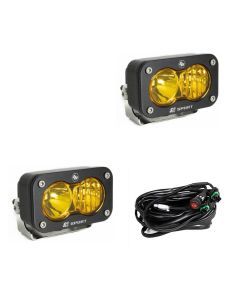 Baja Designs Auxiliary LED Light Pod Pair S2 Sport Series Driving/Combo Pattern Baja Amber Lens Universal 547813