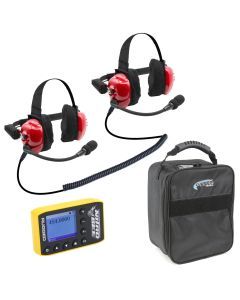 Rugged Radios BUNDLE - H80 Track Talk Linkable Intercom Headset with NITRO BEE XTREME UHF Race Receiver and Carry Bag H80-FAN
