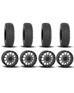 System 3 SB-5 Beadlock Gun Metal Grey 15" Wheels And XCR350 Tires [32x10R-15]