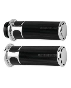 Arlen Ness Fusion Chrome Slot Track Hand Grips Harley Throttle By Wire Models