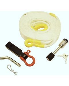 Polyester (2" x 20") Recovery Strap with Shackle Mount Kit for 1-1/4 Inch Receivers