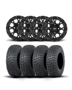 ITP Hurricane 15" Matte Black Wheels And Terra Hook Tires [32x10-15]