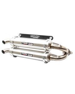 Trinity Racing Stage 5 Dual Slip On Exhaust Brushed Muffler TR-4152S