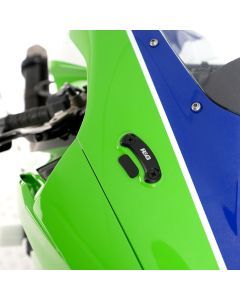 R&G Racing Black Mirror Delete Blanking Plates For 2016-2019 Kawasaki Ninja ZX10R ZX1000