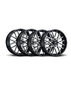ITP Set of Four Storm Series Hurricane Wheels Machined Black 18x6.5 4/137 4+2.5