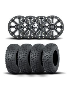 ITP Velocity Inertia 14" Matte Black Wheels And Terra Hook Tires [32x10-14]