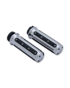 Kuryakyn Chrome Heavy Industry Grips Set Pair Throttle By Cable Harley 1982-2017