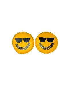 KC HiLiTES Cover; Retro 6" Vinyl Yellow w/ "THE ORIGINAL" Smiley Sunglasses (pr)