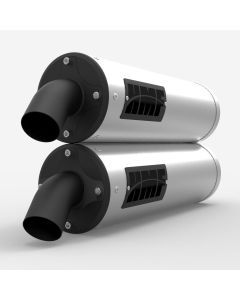 HMF Muffler Polaris RZR XP/4 Turbo/S 16-21 Stainless Titan-QS Dual Slip On Exhaust Blackout End Cap