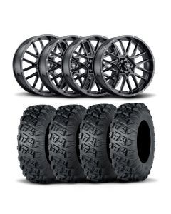 ITP Hurricane 18" Matte Black Wheels And Versa Cross XTR Tires [33x10-18]