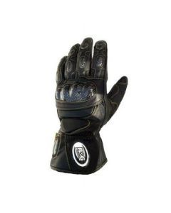 R&G Racing Black Leather Deluxe Motorcycle Gloves - Black GL0003BK-XXL