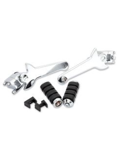 Kuryakyn Chrome Adjustable Passenger Footpeg Pegs Kit Pair Harley Touring 93-06