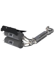 HMF Muffler Polaris RZR Turbo R 22-25 Gun Metal Titan-QS Dual Full System Exhaust Billet End Cap