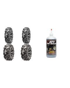 Set of 4 ATV Tires (Mega Mayhem 27x9-12 Front, 27x11-12 Rear) with Sealant