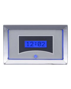 1957 Chevy Car Digital Clock, Silver Alloy Style Face, Blue Display