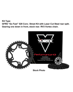 Vortex Black GFRS 520RX3-116 Chain and Sprocket Kit 15-44 Tooth - CK6138
