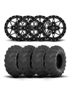 ITP Tornado 14" Matte Black Wheels And Mud Lite Tires [27x10-14]