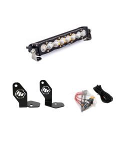 Baja Designs Hood Mount Light Bar Kit 10 inch S8 Series Driving/Combo Pattern Baja Amber Lens 448102