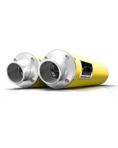 HMF Muffler Can-Am Renegade 500/850 12-22 Sunburst Yellow Performance Dual Slip On Exhaust Turn Down End Cap