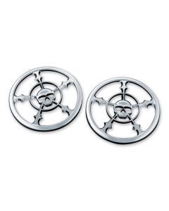 Kuryakyn Front Speaker Grill Trim Chrome Zombie Harley Batwing Bagger 2014-2018