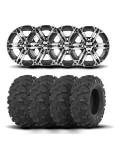 ITP SS212 12" Machined Black Wheels And Blackwater Evolution Tires [28x10-12]