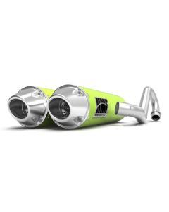 HMF Muffler Can-Am Maverick Turbo 15-17 Venom Green Performance Dual 3/4 Exhaust Euro End Cap