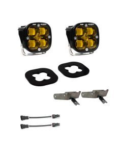 Baja Designs Fog Pocket Light Kit Squadron Series SAE Pattern Baja Amber Lens 447731