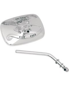 Emgo - 20-31701A - Live To Ride Custom Mirror, Chrome, Right