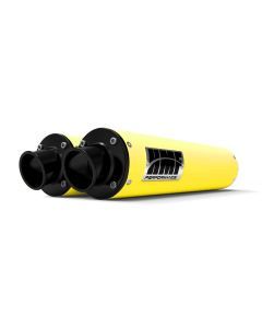 HMF Muffler Can-Am Renegade 500/850 12-22 Sunburst Yellow Performance Dual Slip On Exhaust Black Turn Down End Cap