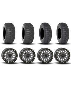 System 3 SB-6 Beadlock Gun Metal Grey 15" Wheels And SS360 Sand/Snow Tires [32x10-15] ,[32x12-15]