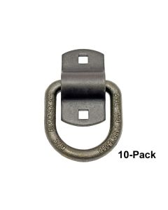 Forged 1/2 Inch Forged D-Ring With 2-Hole Mounting Bracket - 10-Pack
