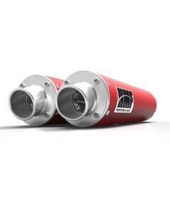 HMF Muffler Can-Am Renegade 1000 12-25 Red Performance Dual Slip On Exhaust Turn Down End Cap