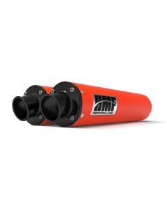 HMF Muffler Can-Am Renegade 500/850 12-22 Can-Am Red Performance Dual Slip On Exhaust Black Turn Down End Cap