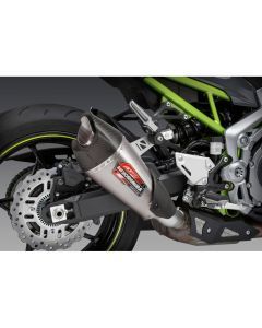 Yoshimura AT2 Stainless Street Slip-On Exhaust with Carbon Fiber End Cap For Kawasaki Z900 2017-2022